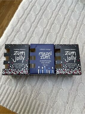 NIB 3 Indigo Wild Aromatherapy Soy Candle Lot- 1 Almond Orange/2 holiday almond